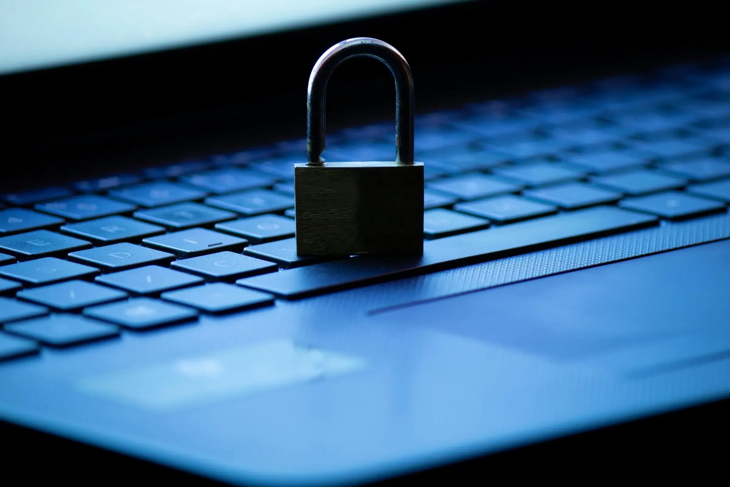 Cadenas symbolisant la protection des données personnelles sur un écran d’ordinateur affichant un site web