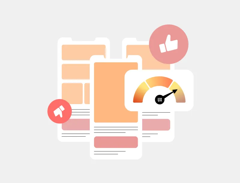Illustration d’une jauge de qualité d’expérience utilisateur (UX) sur mobile